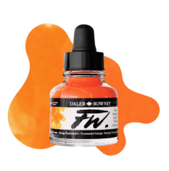 Daler Rowney Fw Ink Akrilik Mürekkep 29.5Ml Fluorescent Orange 653