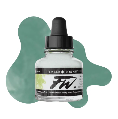 Daler Rowney Fw Ink Akrilik Mürekkep 29.5Ml Shımmerıng Green 714