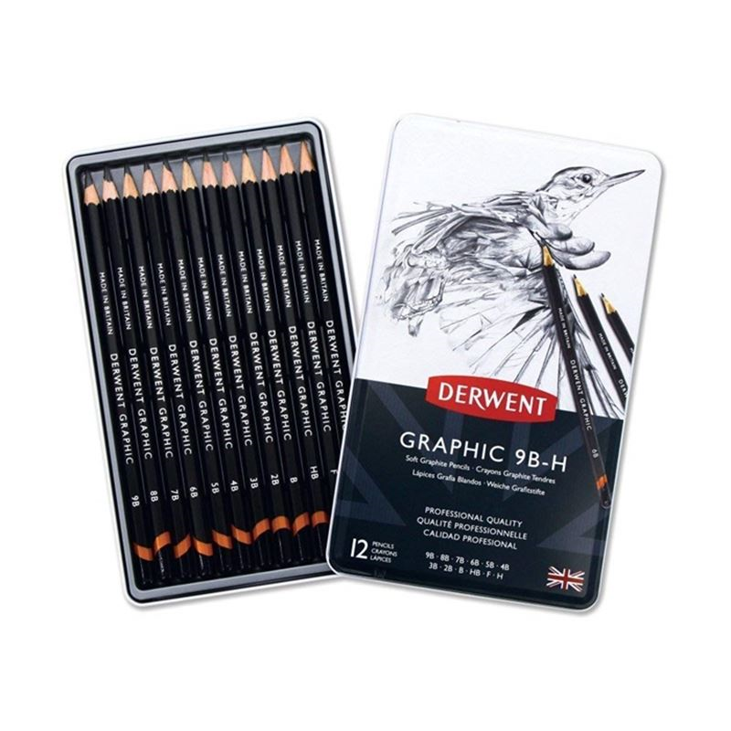 Derwent Graphic Dereceli Kalem Seti Soft 12'li Teneke Kutu
