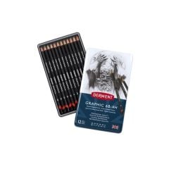 Derwent Graphic Dereceli Kalem Seti Medium 12'li Teneke Kutu