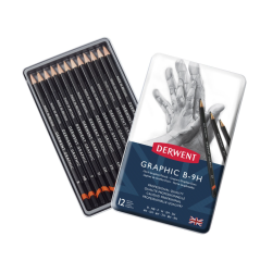 Derwent Graphic Dereceli Kalem Seti Hard 12'li Teneke Kutu