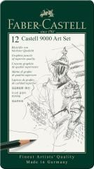 Faber-Castell 9000 Dereceli Kurşun Kalem Seti, 12’li (8B, 6B, 4B, 2B, B, HB, F, H, 2H, 3H, 4H, 5H)