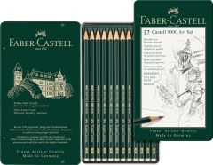Faber-Castell 9000 Dereceli Kurşun Kalem Seti, 12’li (8B, 6B, 4B, 2B, B, HB, F, H, 2H, 3H, 4H, 5H)