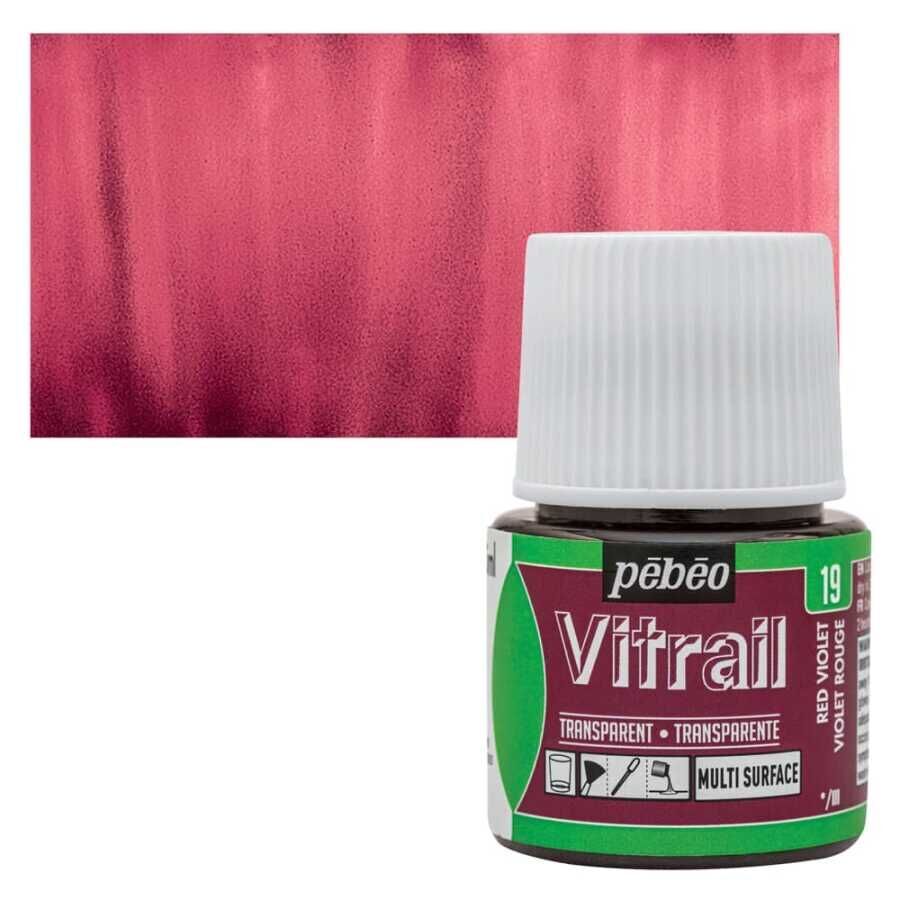 Pebeo Vitrail Cam Boyası 45 Ml Şişe Red Violet 19