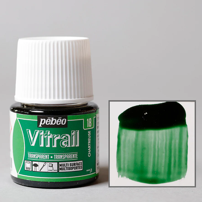Pebeo Vitrail Cam Boyası 45 Ml Şişe Chartreuse 18