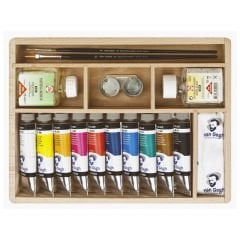 Talens Van Gogh Yağlı Boya Seti Ahşap Kutu Oil Colour Basic box