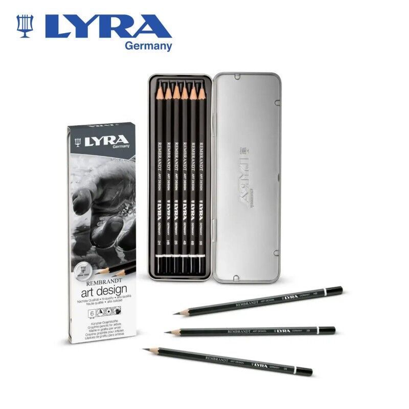 LYRA Rembrandt Art Design Eskiz Set Karışık Dereceler 6'lı Metal Kutu