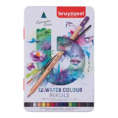 Bruynzeel Expression Watercolour Sulu Boya Kalem Seti 12'li Teneke Kutu