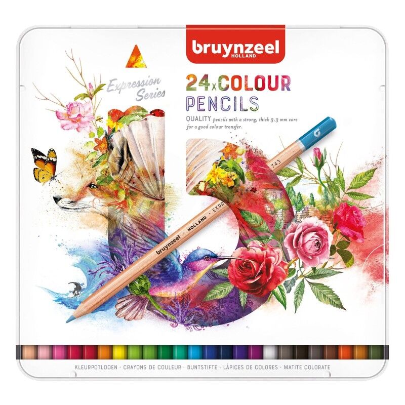 Bruynzeel Expression Kuru Boya Kalem Seti 24'lü Teneke Kutu