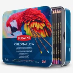 Derwent Chromaflow Kuru Boya Kalem Seti 72'li Teneke Kutu