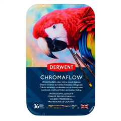 Derwent Chromaflow Kuru Boya Kalem Seti 36'lı Teneke Kutu