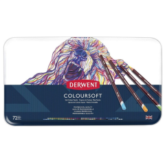 Derwent Coloursoft Kuru Boya Kalem Seti 72'li Teneke Kutu