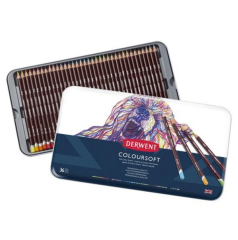 Derwent Coloursoft Boya Kalem Seti 36'lı Teneke Kutu