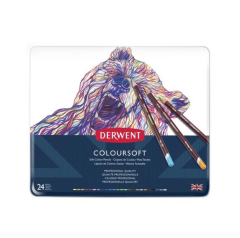 Derwent Coloursoft Boya Kalem Seti 24'lü Teneke Kutu