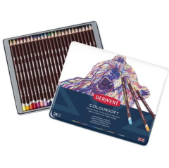 Derwent Coloursoft Boya Kalem Seti 24'lü Teneke Kutu